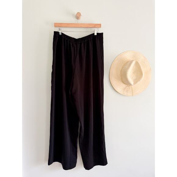 Madewell | NWT Pull-On Straight Pants in Crepe in true black | Sz L - Picture 7 of 10